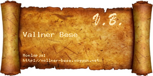 Vallner Bese névjegykártya